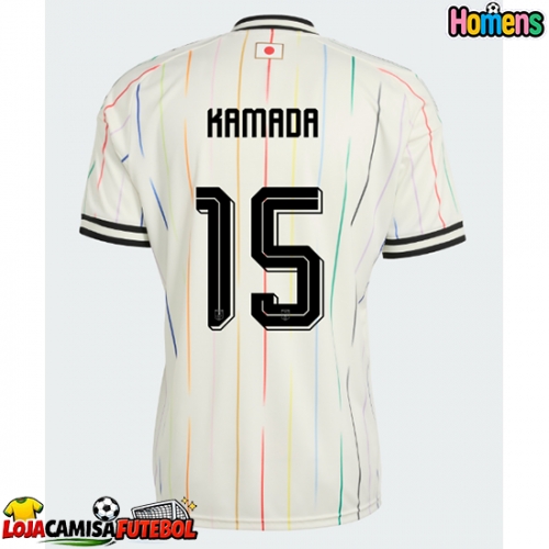 Camisa de Futebol Japão Daichi Kamada #15 Equipamento Secundário Mundo 2026 Manga Curta